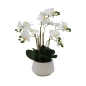 Preview: künstliche Orchidee mit 6 Rispen Weiß
