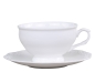 Preview: Teetasse Porzellan weiß Landhausstil