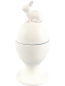 Preview: Eierbecher Hase mit Deckel Porzellan weiss