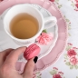 Preview: Kaffeetasse Tasse mit Untertasse  weiß  Herz Dekor