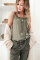 Preview: BOHEMIANA by Bypias Top mit Spitze Olive