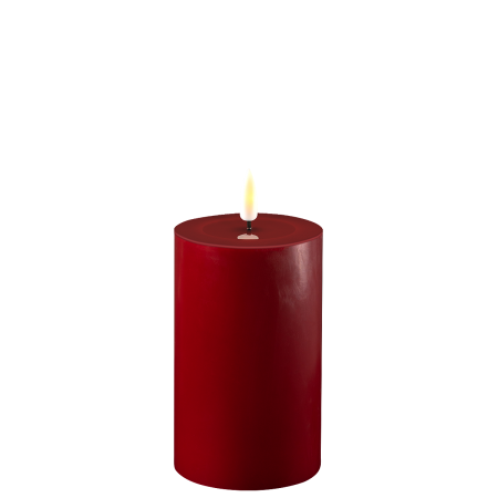 LED Kerze mit reale Flamme Bordeaux Rot