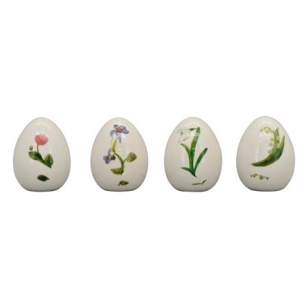Ostereier aus Keramik mit Lasur und Blumen Osterdeko