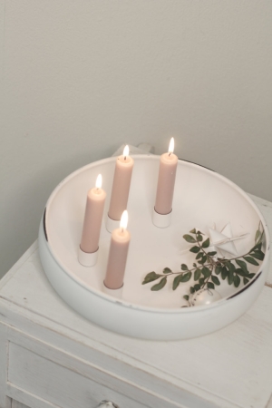 Kerzenhalter weiß für 4 Stabkerzen 27 cm Kerzenteller Kerzenschale
