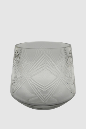 Kerzenglas Vase Windlicht Glas mit Schliff
