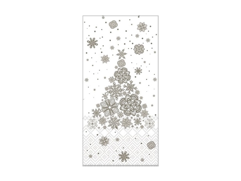 Papierserviette Weihnachtsbaum Sterne creme weiß silber