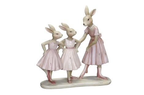 Romantisches Hasenpaar Blumenkranz Osterdeko Kaninchen Nostalgie Shabby H.10 cm