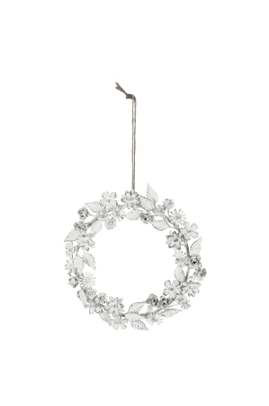 Blütenring Blütenkranz Ring mit Blüten zum Hängen weiß 25cm