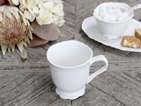 Kaffeetasse Tasse mit Henkel weiß Chic Antique