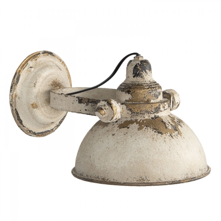 Wandlampe zum schwenken antik creme weiß Eisen Shabby Vintage Industrial