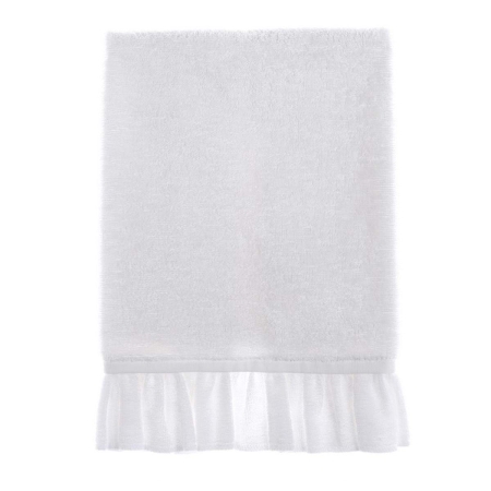 Handtuch-Set mit Rüschenborte weiß Gästehandtuch Handtuch