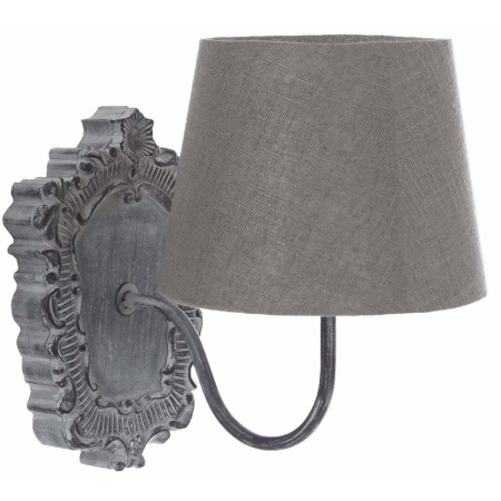 Wandlampe Ornament mit Schirm grau im Landhausstil Shabby Vintage