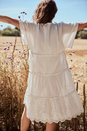 Kleid Weiß Creme  Femme Facon