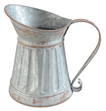 Kanne Krug Vase Metall  Zink Grau