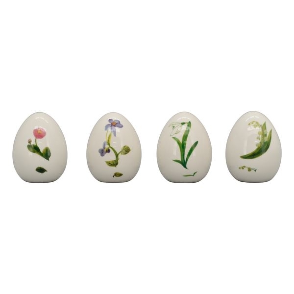 Osterei Keramik stehend mit Blumen
