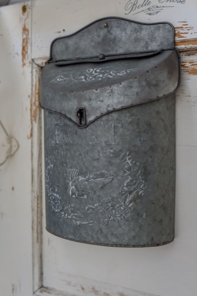 Briefkasten Postkasten Vintage grau