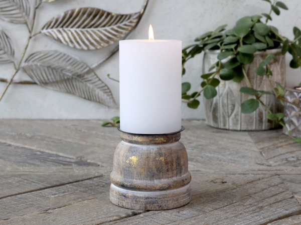 Kerzenleuchter Eisen Landhausstil Holz I Vintage in 3 Größen Teelichthalter Kerzenständer
