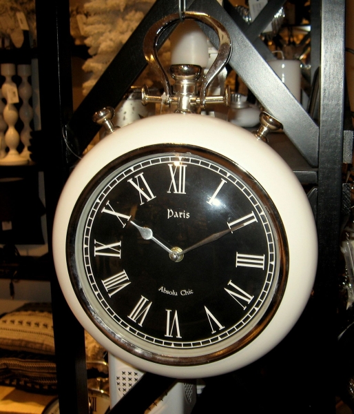 Uhr Wanduhr weiß silber groß