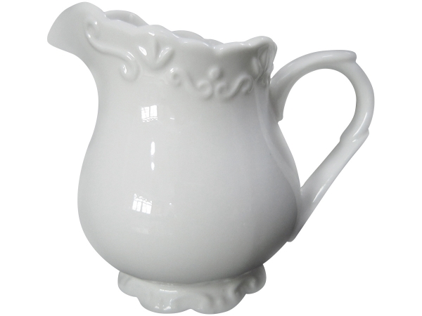 1 Pint Dolomit Keramik Weiße Milchkanne Krug M&W Saft & Wasser Perfekt zum Servieren von Milch & Sahne Soße & Vanillesoße 