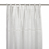Vorhang Seitenschal mit Borte Sanna 2er-Pack weiß Landhausstil