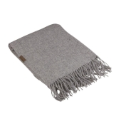 Wolldecke grau 130x170cm + Fransen Wohndecke Plaid feste Qualität