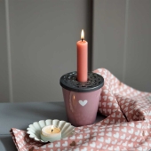 Kerzenhalter für Tassen und Becher grau