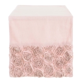 Tischläufer Rosen Rüschen rosa 45 x 150 cm