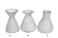 Vase in 3 Ausführungen Weiß 11 cm H